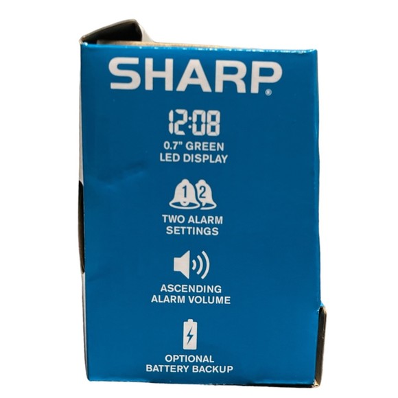 Sharp Electric Digital Dual Alarm Clock Battery Backup LED Large Display Snooze - Picture 5 of 5